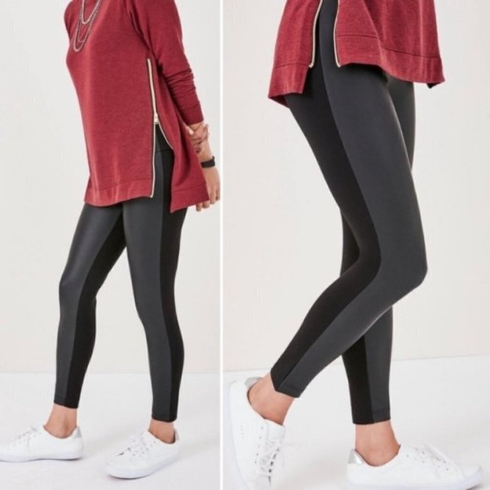 Stella & Dot The Rebel Leggings Sz S Vegan Leather Front Pull on Black Athletic